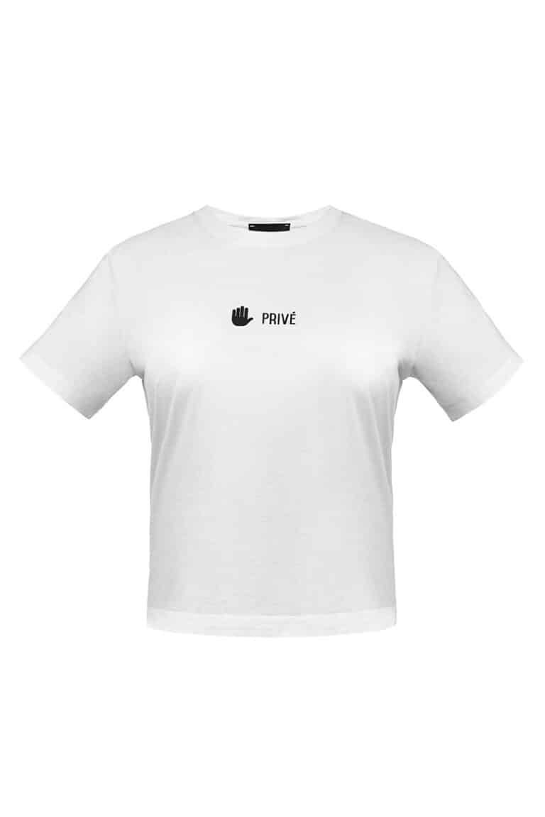 Tricou alb cu text negru